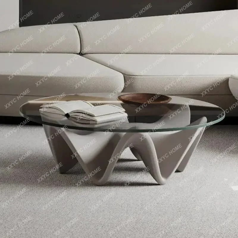 

Modern Simple Glass Hexagonal Coffee Table Small Apartment Living Room Home Minimalist Creative Round Tea Table