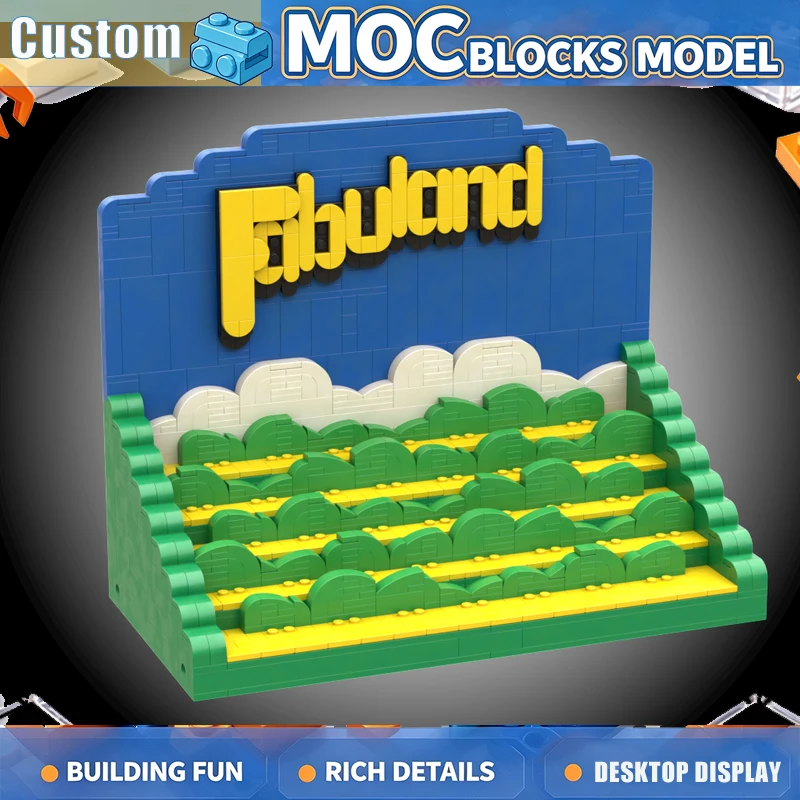 1156PCS Blue Green Figure Display Stand Building Blocks Collectible Character Storage Rack DIY Assembly Creative Decoration Gift