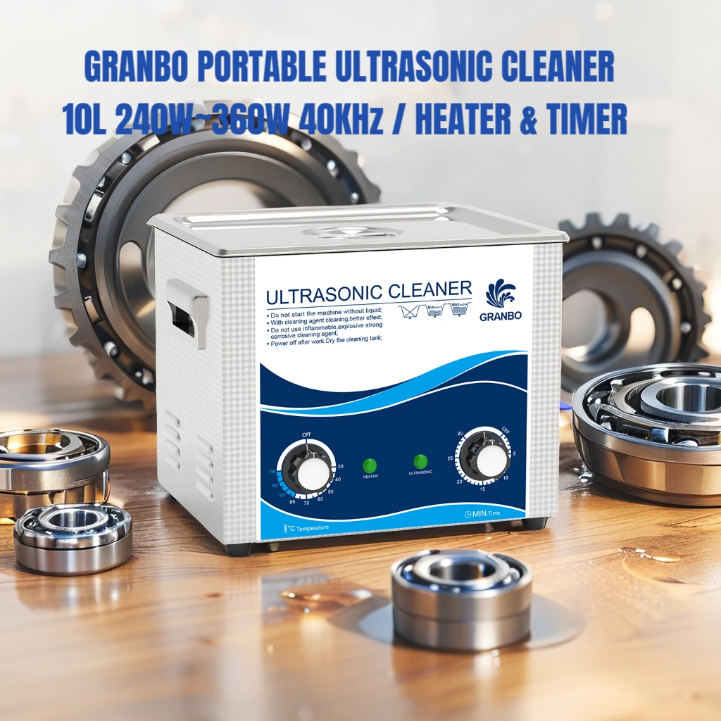 10L Ultrasonic Cleaner 40KHz 240W/360W with Heating and Timer For Lab Equipment Medical Tools Chains and Carburetors