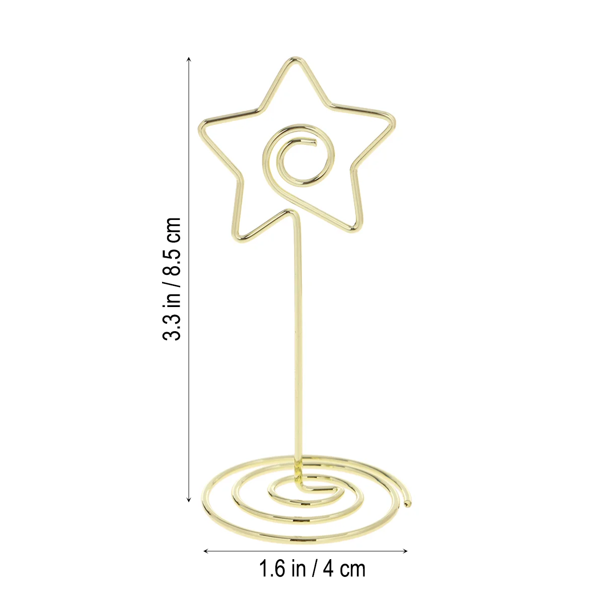 10pcs 85cm Five-pointed Star Memo Photo Stand Holder Paper Note Clips for Wedding Party Table Decoration (Gold)