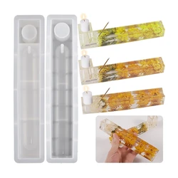 DIY Rectangular Incenses Insert Candle Holder Silicone Mold Handmade Candlestick Incense Stick Holder Epoxy Resin Casting Mould