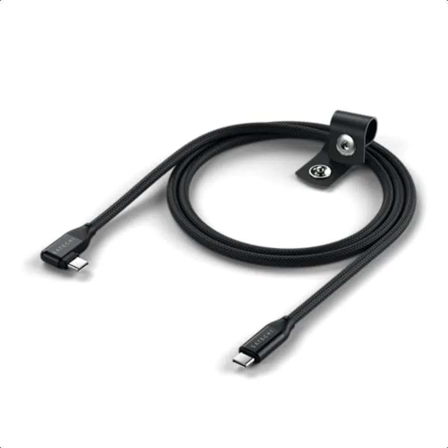 

Satechi прямоугольный кабель USB C — USB C 90 градусов 240 Вт PD 20 Гбит/с Скорость передачи данных 4k 60 Гц Видеовыход 1 м 3,3 фута в оплетке для iPh