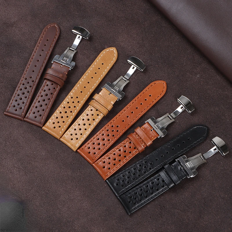 สายหนังวินเทจแบบนิ่มสำหรับ Samsung Galaxy Watch 3สายนาฬิกาหนังวัวสำหรับแท็ก Heuer 18มม. 20มม. 22มม.