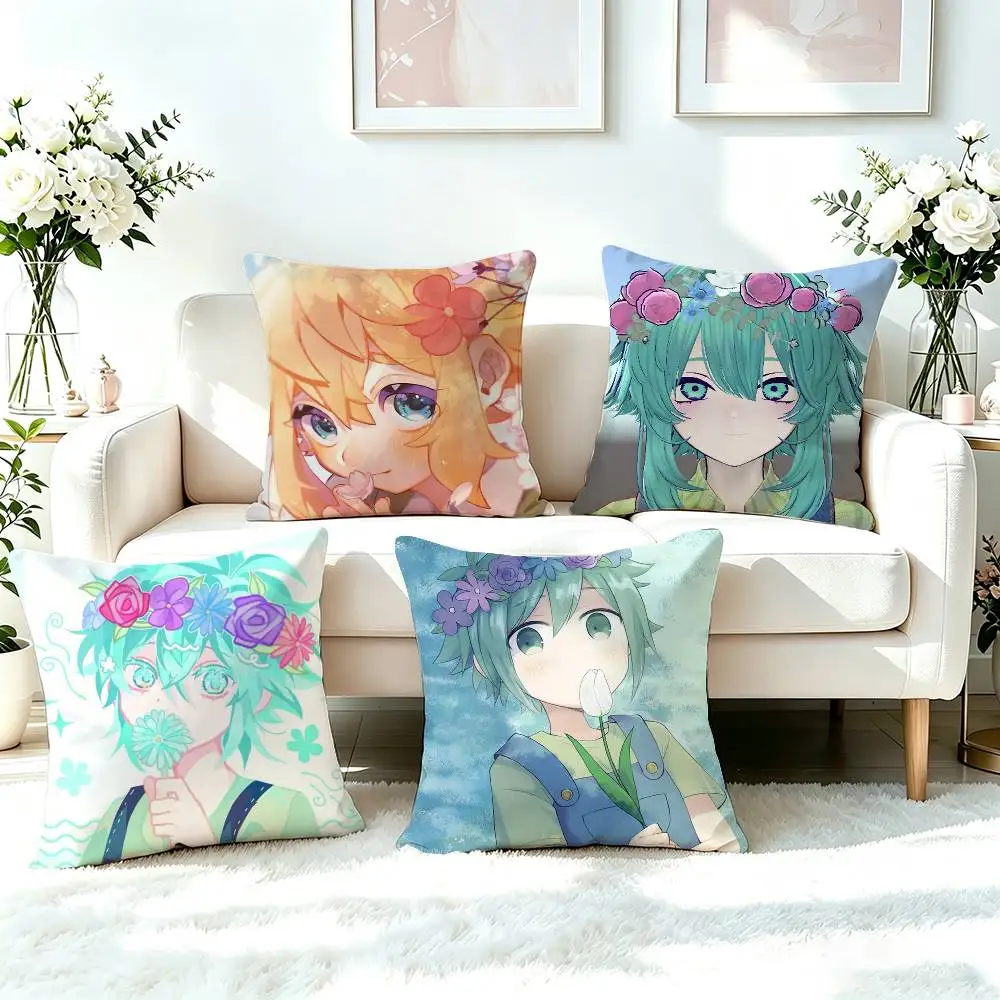 Game Omori Sunny Basil-l  Square Double-Sided printed Pillow Case Bedroom Bedside Pillow Sofa Cushion Cover