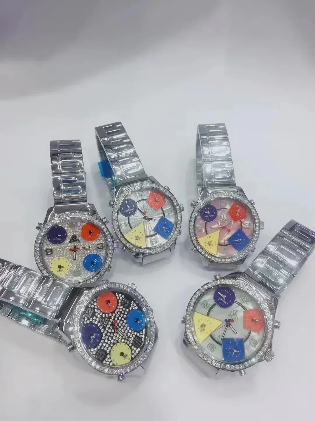 Reloj de cuarzo de lujo para hombre, acero inoxidable, hip hop, Azul, Negro, diamantes