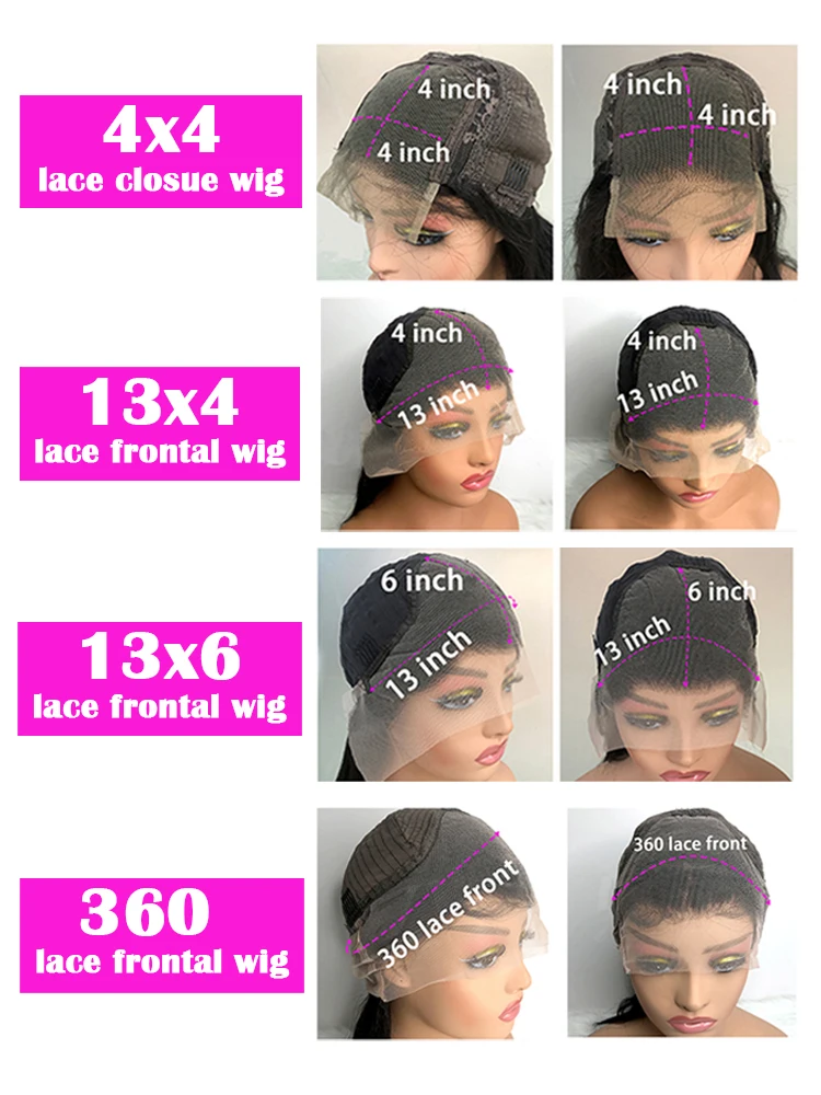 Onda Do Corpo Brasileiro Lace Frontal Peruca Para Mulheres, HD Transparente Lace Front, Cabelo Humano, 360, 4x4, 250 Densidade, 13x6