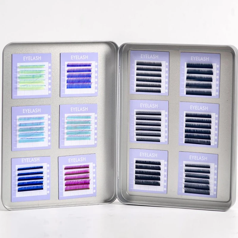 Empty Magnetic Fake Eyelash Storage Box With 12 Diskettes False Eyelash Holder Case Container Travel Pallet Lash Holder