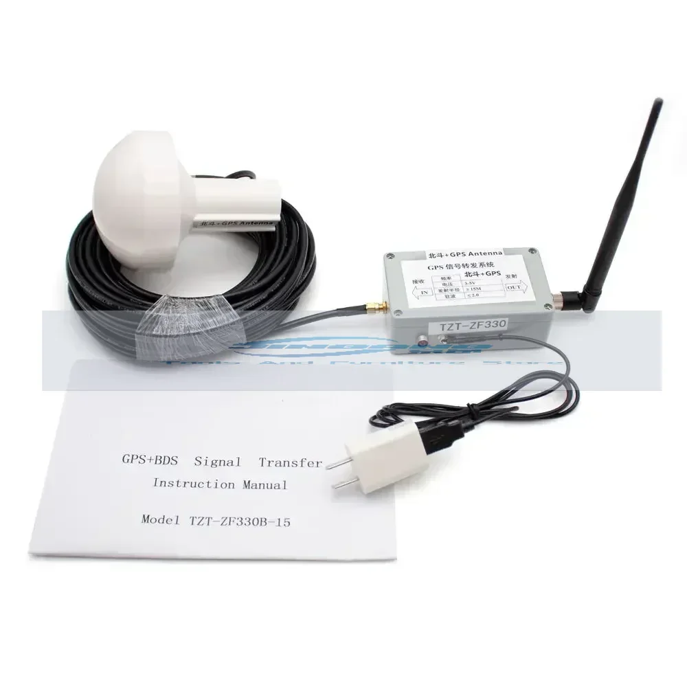 Indoor GPS Signal Repeater Amplifier Transfer L1 BD2 Full Kit With 15M Mushroom Receiving Antenna