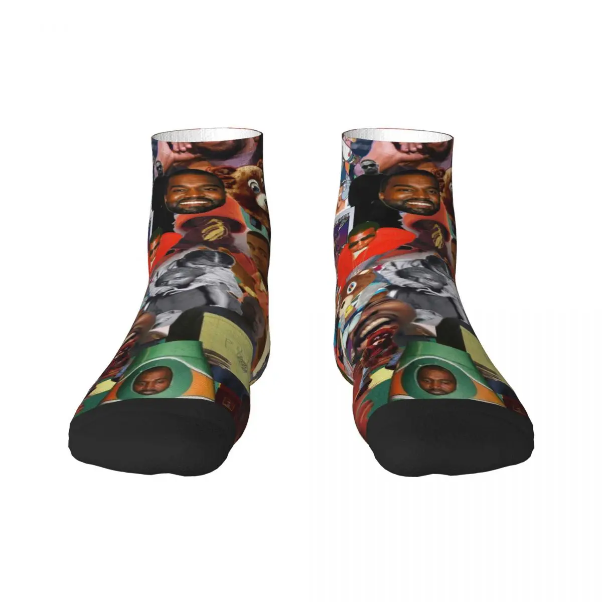 Custom Cute Funny Kanye West Collage Meme Socks Women Men Warm 3D Printed Sports Football Socks