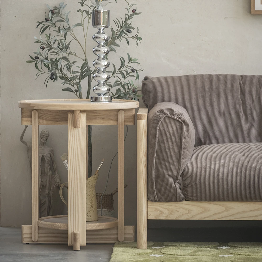 

LTT reunion side table double-layer Nordic coffee table sofa living room new Chinese small tea table