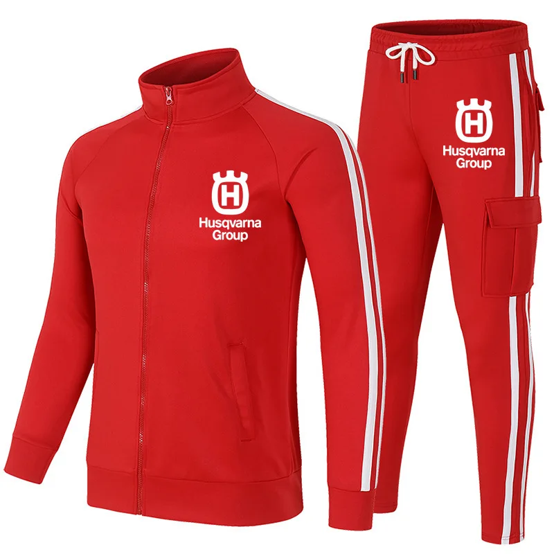 

2025 New Men's Motorcycle Riding Jacket Husqvarna Racing Men's Set Casual Outdoor Sports Zipper Sweatshirt Sportswear Spring