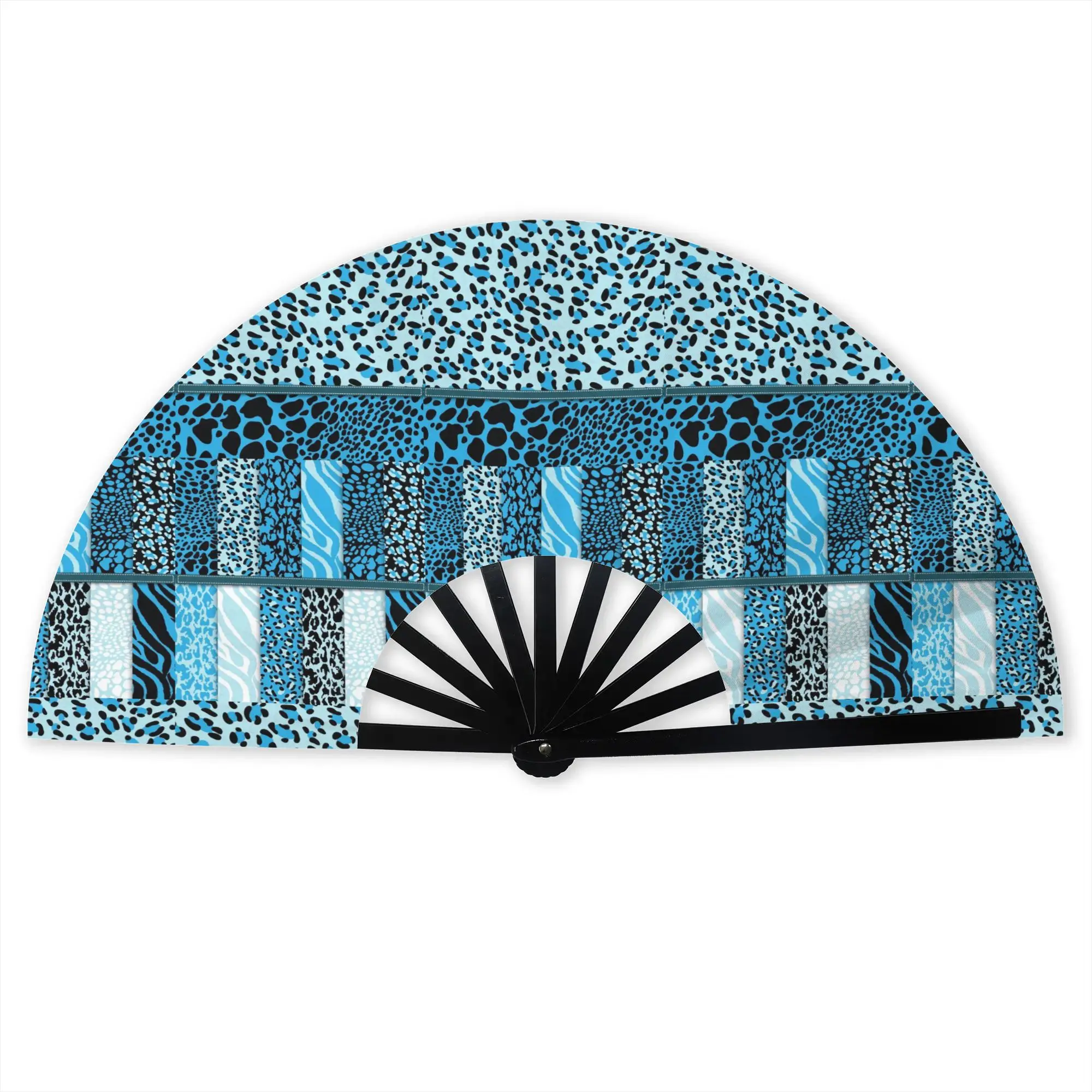 Leopard Print Colorful Traditional Folding Fan Chinese Style  High-Quality Polyester Fans Gift Elegant Decorative Hand Fan