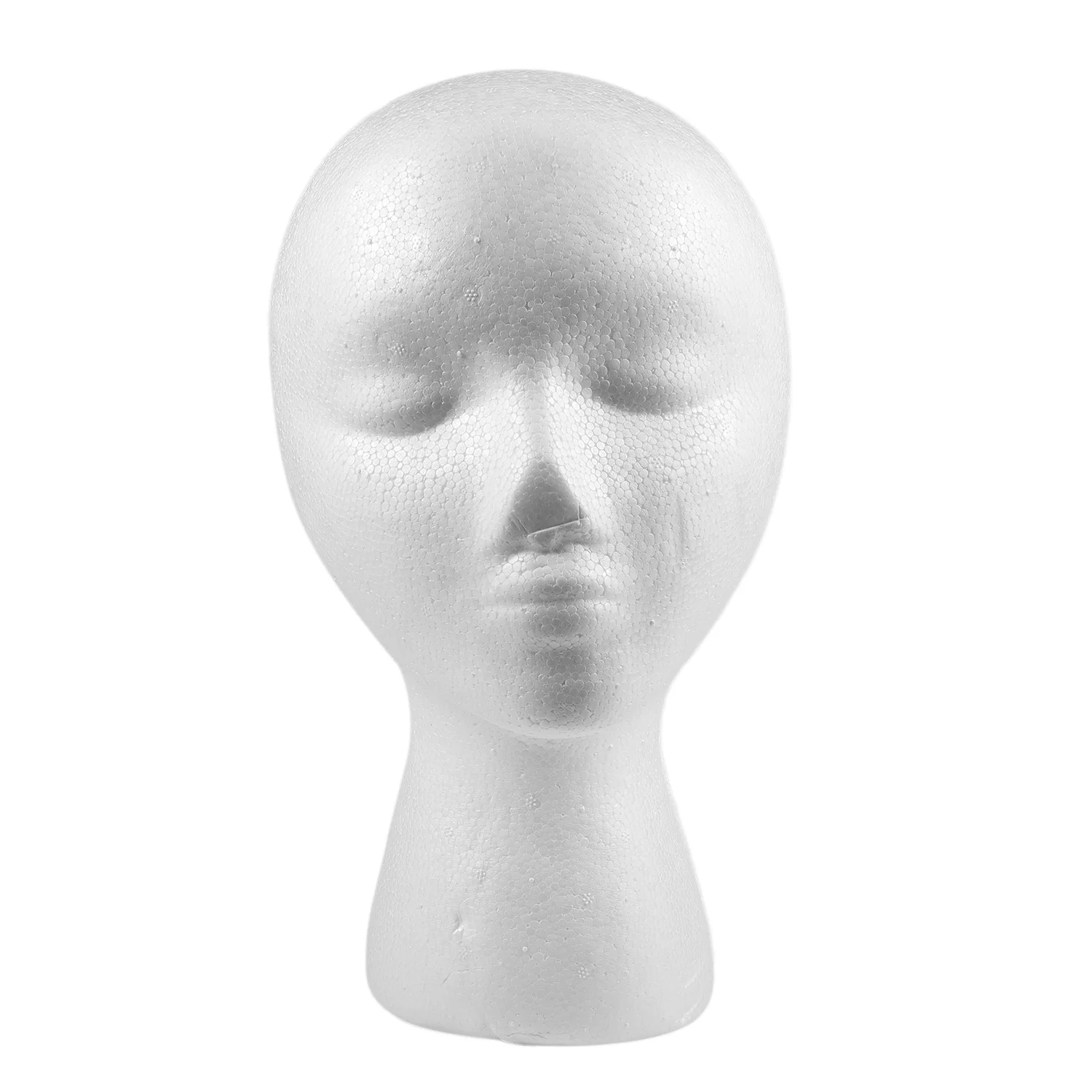 

27.5 x 52cm Dummy / mannequin head Female Foam(Polystyrene) Exhibitor for cap, headphones, hair accessories and wigs Woman