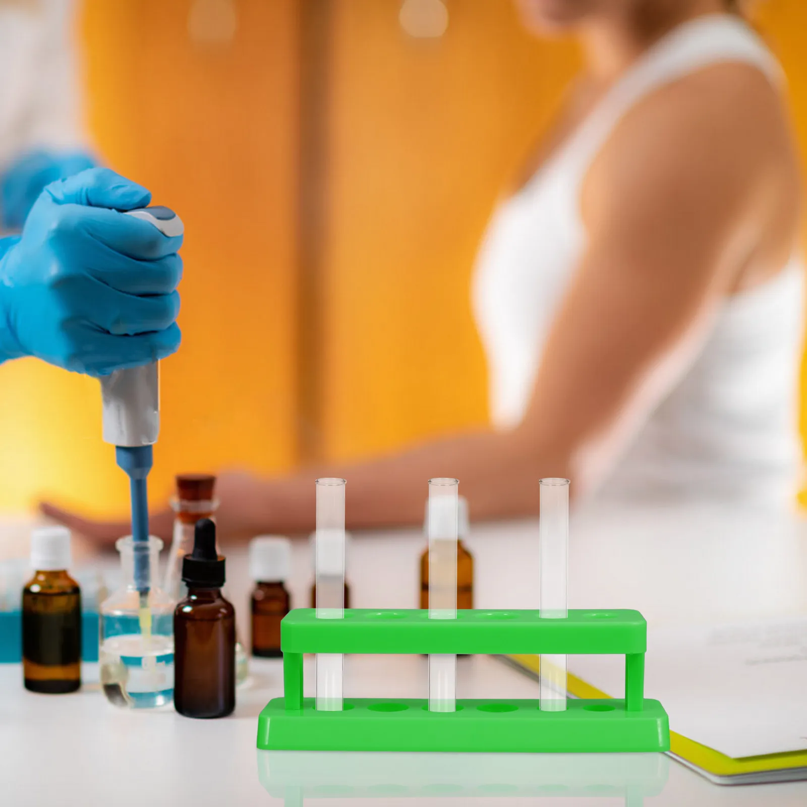 2Pcs Test Tube Rack Plastic Stable Laboratory Test Tube Organizer Holder for Vials Bottles Experiment Use Vials Bottles Rack view 2