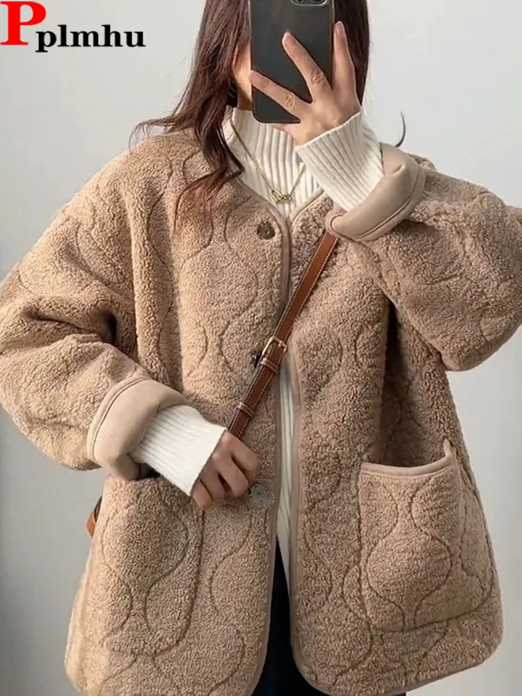 Oversized For 95kg Faux Lamb Wool Jacket Casual Short Fake Fur Coat Korean Loose Chaquetas Winter Casaco De Pele Warm Jaquetas