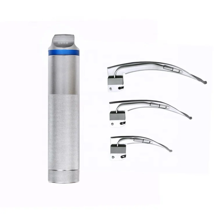 Medical MAC blade Cheap Price Of Rigid Ent Laryngoscope Types With Bulb Blade Handle Lamp Set