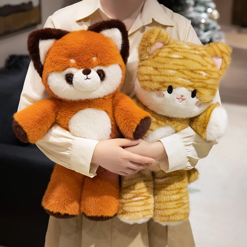 

30-50cm New Kawaii Fox Plush Toys Cartoon Stuffed Animal Lovely Soft Cuddly Baby Plushie Doll Run Foxes Toy for Girls Gift Decor