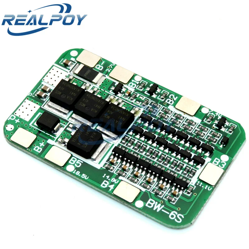 6S 15A 24V PCB BMS Protection Board For 6 Pack 18650 Li-ion Lithium Battery Cell Module