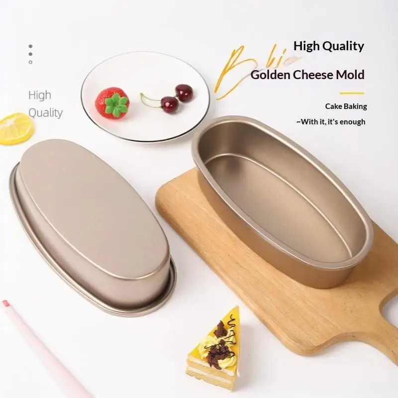New 1Pcs Deep Cheesecake Mould Tin Metal Baking Accessories Nonstick Bakeware Oval Shape Baking Pan Bread Loaf Mold