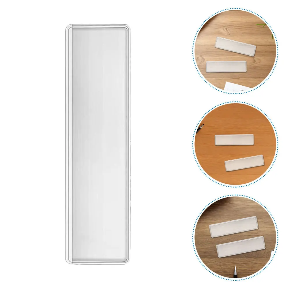 

100Pcs Clear Self-Adhesive Label Pockets Transparent Plastic Holders for Index Cards Office File Storage Shelf Tags