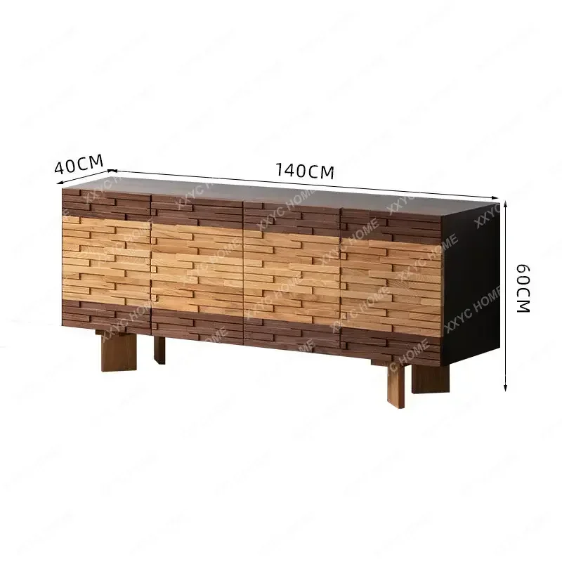 solid Wood TV Cabinet North American Black Walnut Living Room Storage Cabinet Bedside Cabinet Dining