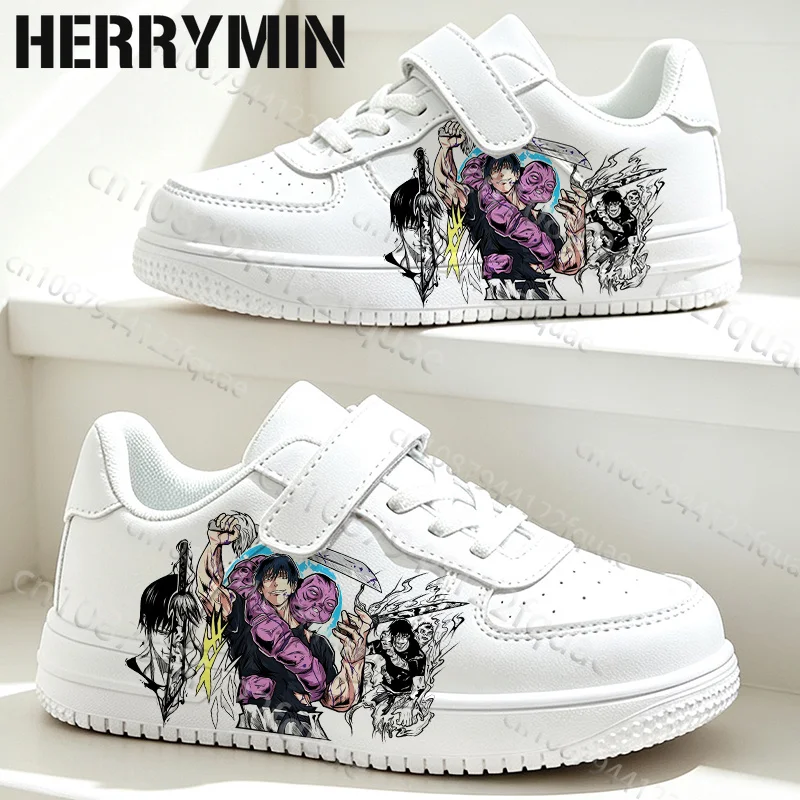 2026 Fushiguro Megumi Cool Manga Character Print Flat Shoes Boys Basketball Campus Wear Casual Sneakers for Children