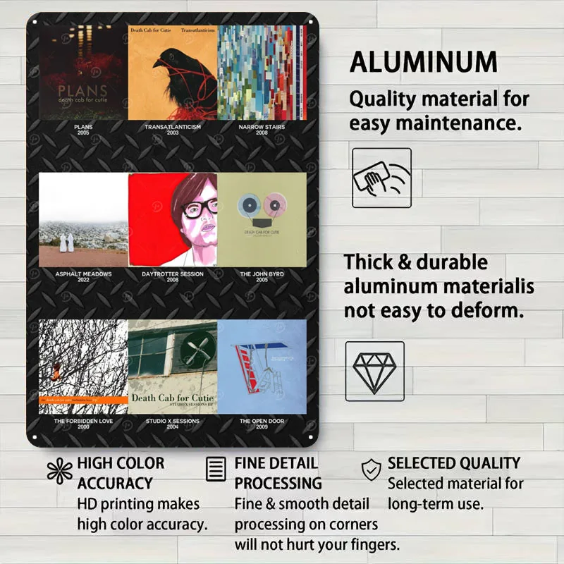 الموت الكابينة ل كتي الكولاج صفيح علامات الموسيقى ملصق جدار الفن جدارية علامة معدنية مخصصة للجدار الفن الديكور رجل الرجعية الكهف #4