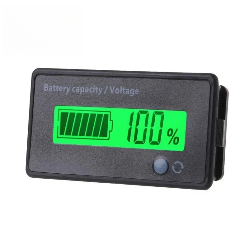 DC 12-72V Battery Capacity Indicator Voltage Meter Lead Acid Lithium Battery Indicator Green/Blue/White Backlight Car Motorcycle