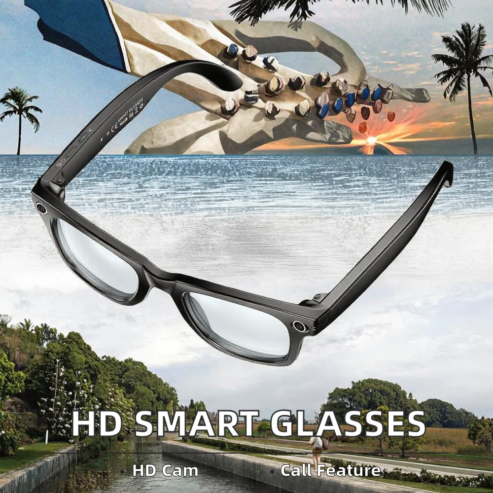 

AI Intelligent Wearable Glasses HD Camera Recording BT Call WiFi File Transmission