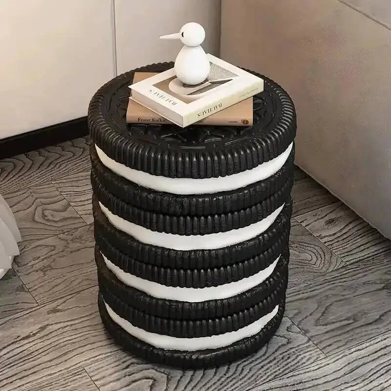 Creative Cute Cookie Coffee Table Living Room Sofa Side Table Bedroom Bedside Table Home Nordic Furniture Small Round Stool