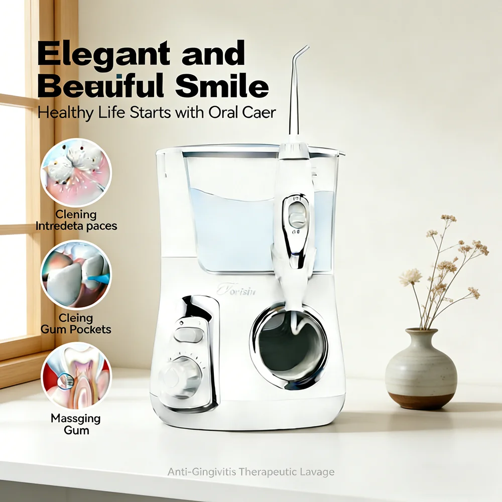 

800ML Electric Oral Jet Cleaner, 10 Cleaning Modes 5 Replaceable Nozzles Water Flosser, Professional Care Against Bad Breath