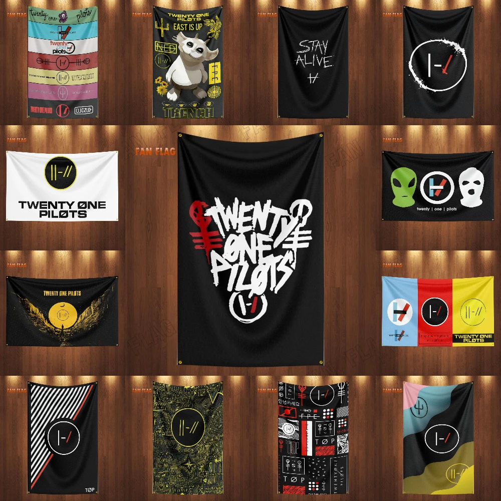 

3x5 Ft Heavy Rock Band T-Twenty-One-Pilotss Flag Polyester Digital Printing Banner for Bedroom Wall Art Out Door Tapestry Decora