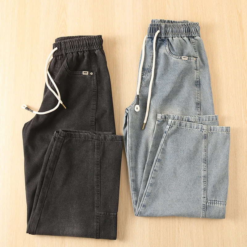 

Мужские универсальные джинсы прямого кроя с высокой талией и широкими штанинами, 3D пошив, весна 2025, Thi Denim