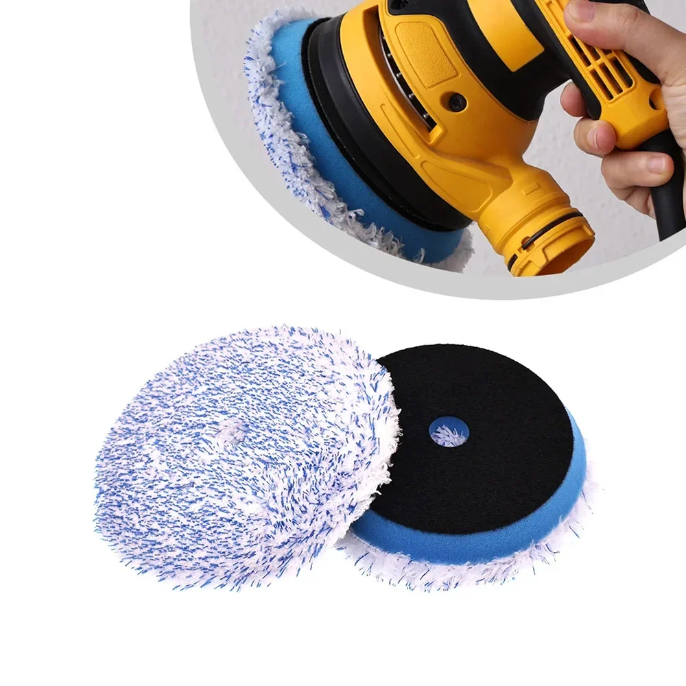 Light Purple Microfiber Buffing Pad 5 Inch Hook&Loop Polishing Disc Auto DA Polisher Car Detailing Wax Tool