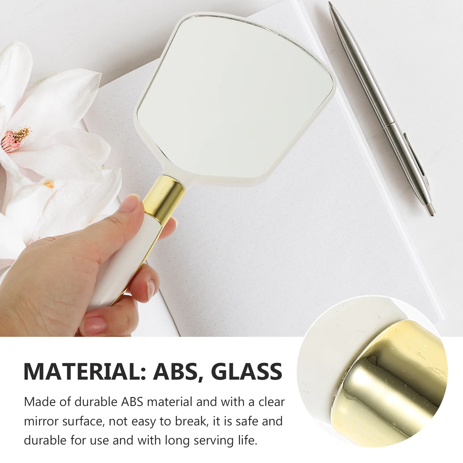 Vanity Hand Mirror Practical Glass Mirror for Makeup Vanity Bedroom Bathroom Office and Jewelry Stores Makeup Accessories
