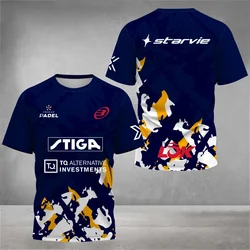 Men's Striped Printed Tennis Training Jersey Breathable Padel Tennis Short Sleeve T-Shirt Quick Dry Fitness T-Shirt Clothes