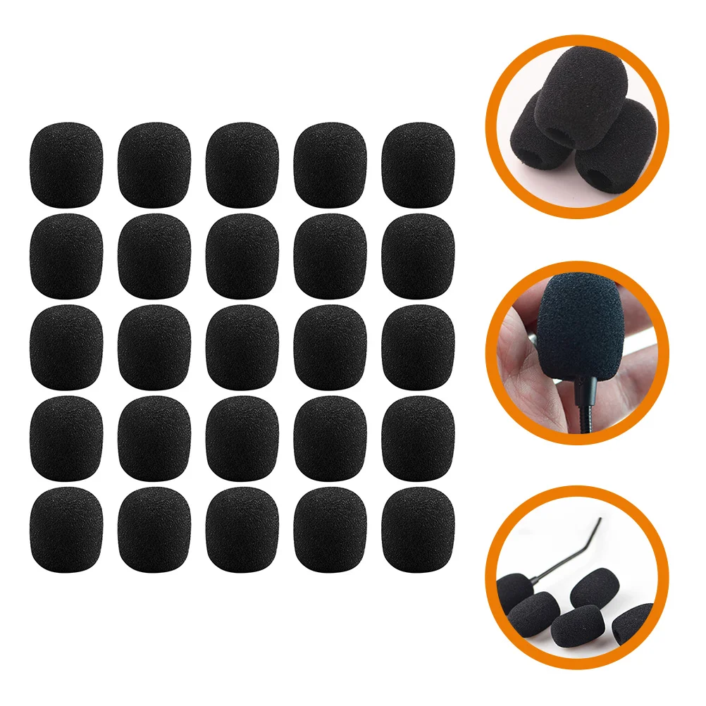 

50 Pcs Little Bee Amplifier Sponge Cover Headphone Microphone Lapel Covers Earphones