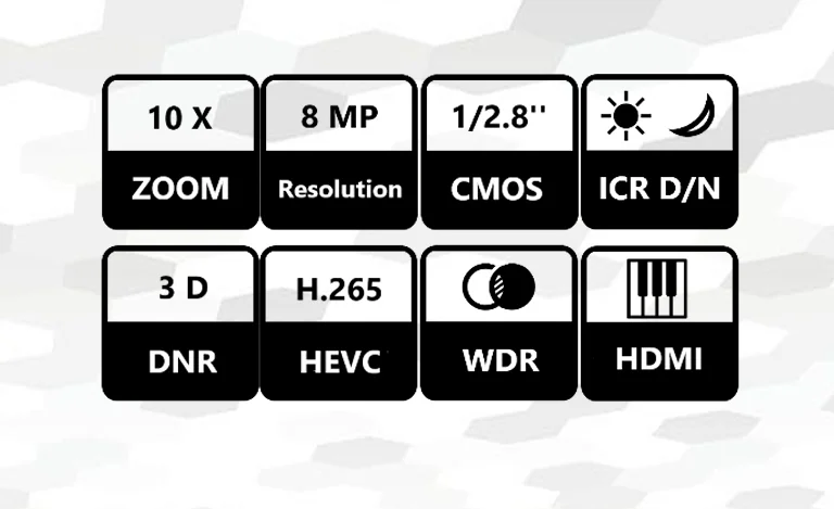 UV-ZNS8110 8MP 10x Starlight Zoom Camera Module  WDR  BLC  SDXC