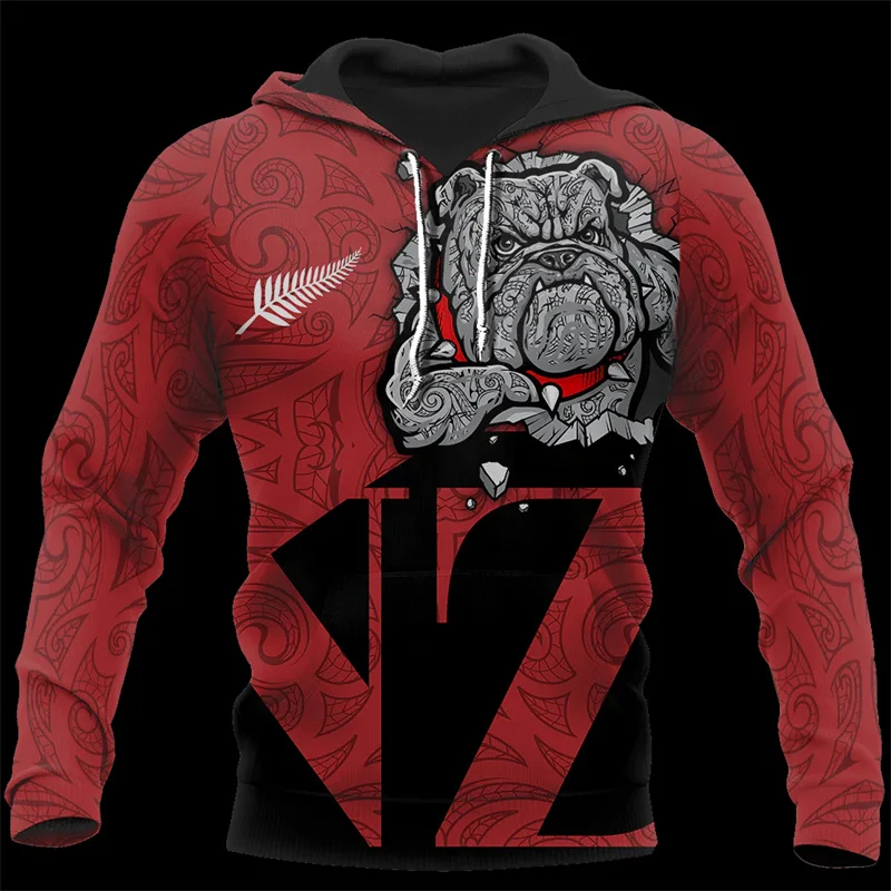 New Zealand Bulldog Hoodie Maori Bulldog Hoodies For Men Fashion Street Pullover Sweatshirt Women Children Hooded Coat Clothes