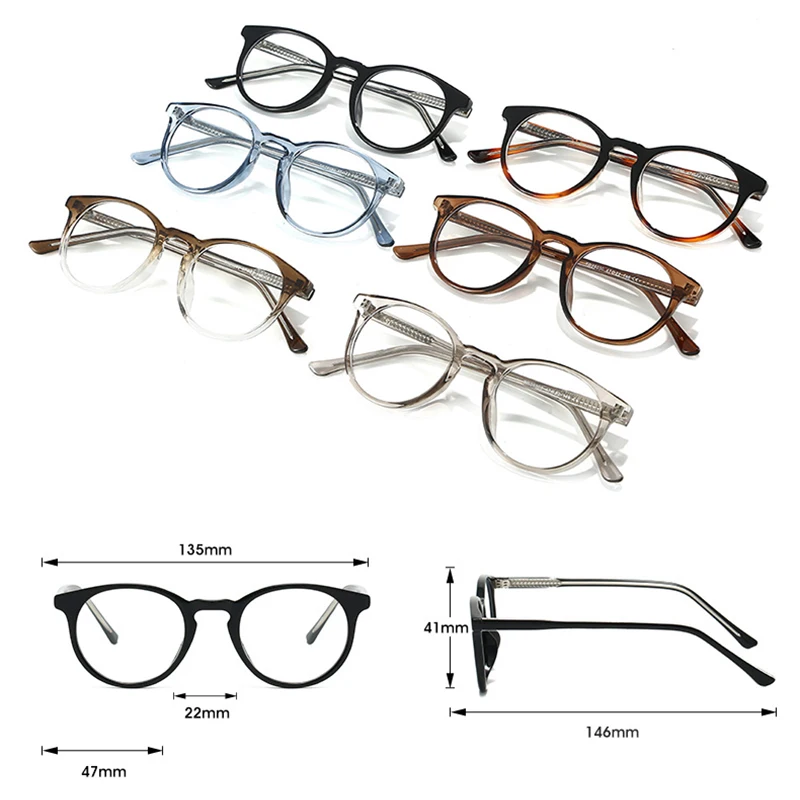 SHAUNA Fashion Round Punk Prescription Glasses Women Men Myopia/Hyperopia/Progressive Optical Lens with Recipe