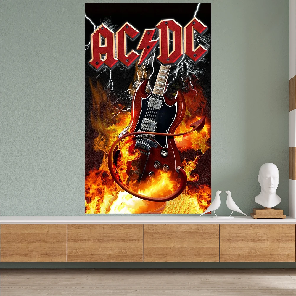 3X5FTProfessional Factory Band Flag AC/DC Pop Metal Music Favorite Fashion Music Festival Banner Customizable Rock Band Standard