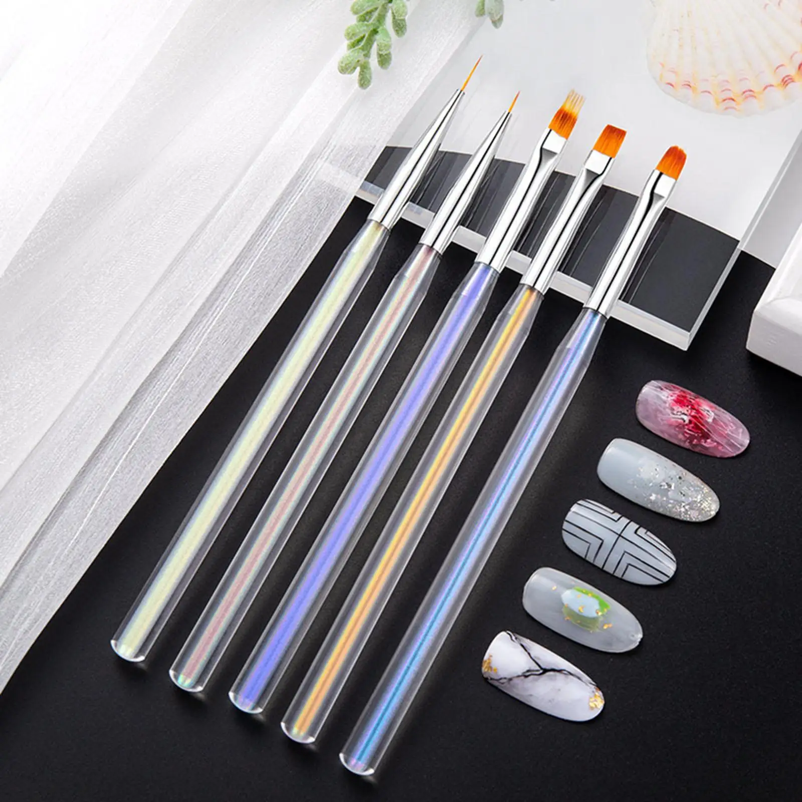 5 Stücke Nail art Zeichnung Pinsel Stift Maniküre Werkzeug Pinsel Werkzeug Set Tipps Liner