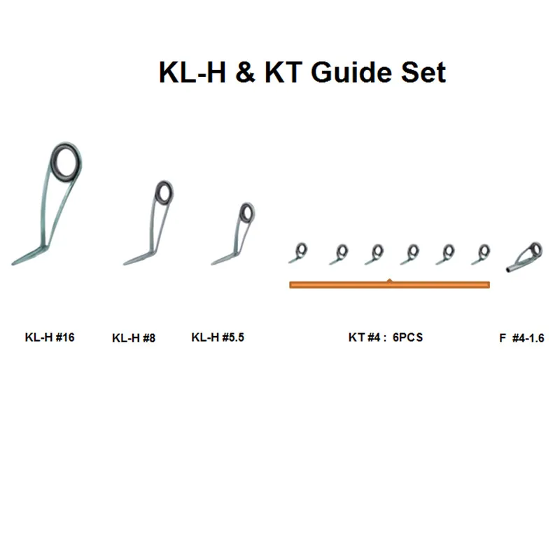 NooNRoo KL-H & KT  Spinning Guide Set  (11Pcs/ Set)   Fishing Rod Parts Repair Guide