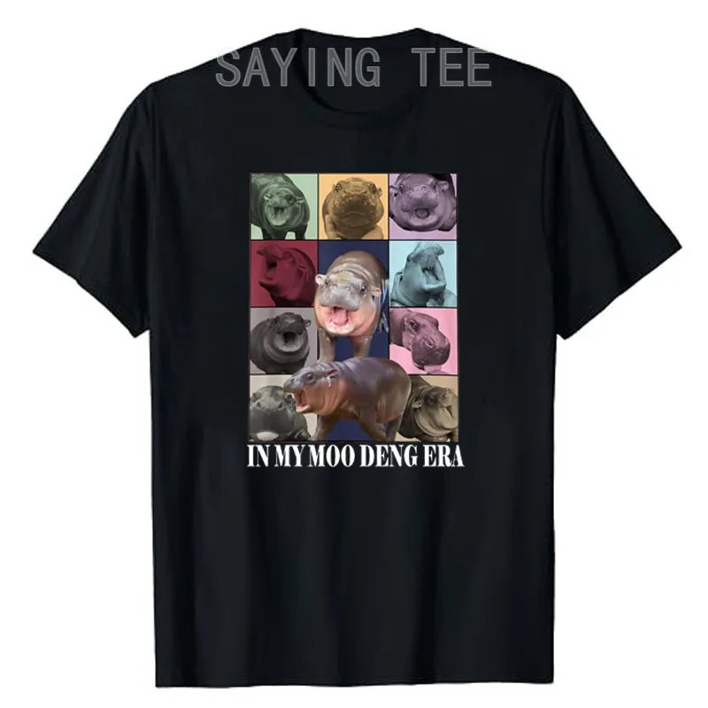 

In My Moo Deng Era , Moo Deng Lover T-Shirt Funny Moo Deng Hippopotamus Cute Graphic Outfit Short Sleeve Blouses Saying Tee Tops