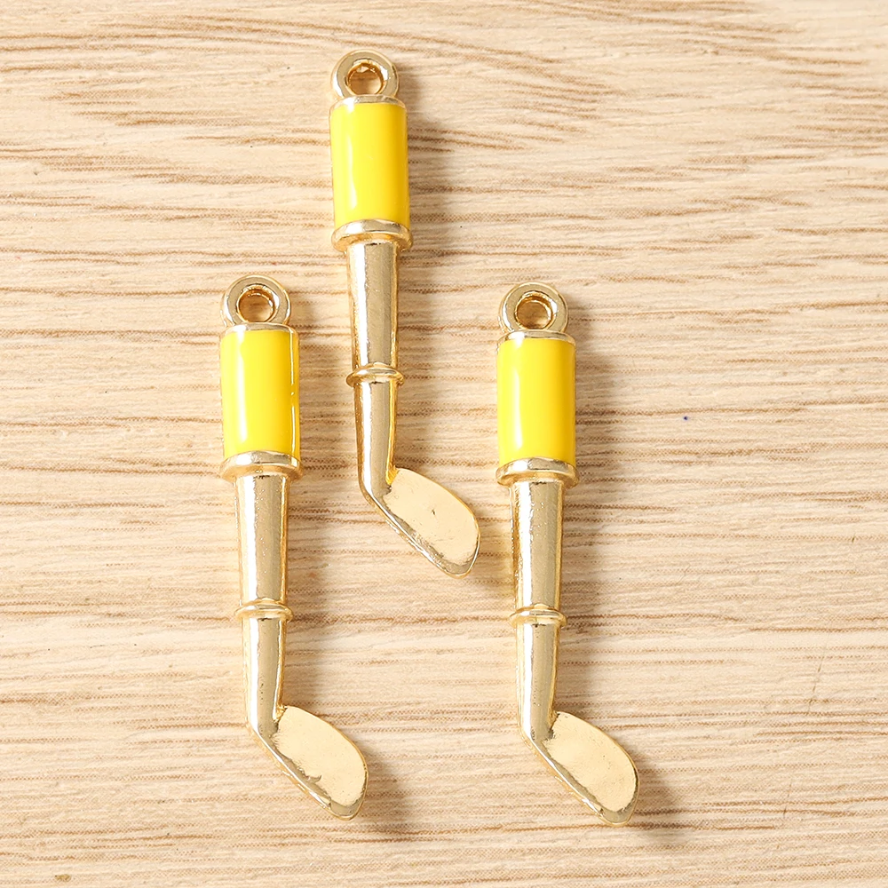 Tusember 10 Stück Niedliche Emaille-Sportgold-Club-Anhänger für Ohrringe, Halsketten, Armbänder, DIY-Schmuckherstellungszubehör – Detail 12