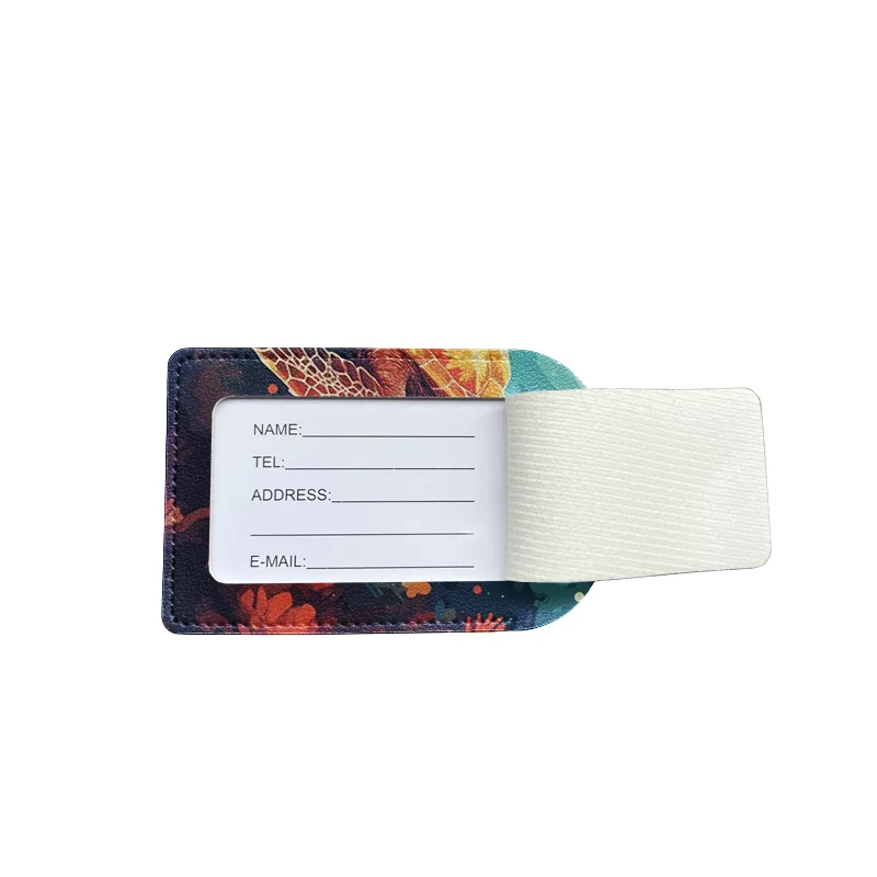 Luggage Tags with Privacy Cover PU Leather Cruise Ship Waterproof Tag Modern Art Funny Suitcase Tags for Men Kids Women