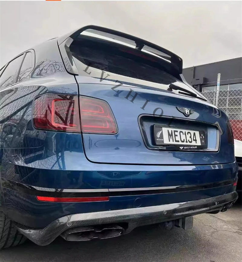 Per Bentley Bentayga 2016-2022 V8 = W12 labbro anteriore in fibra di carbonio diffusore posteriore SPOILER superiore uscita aria Kit copertura specchietto laterale refit