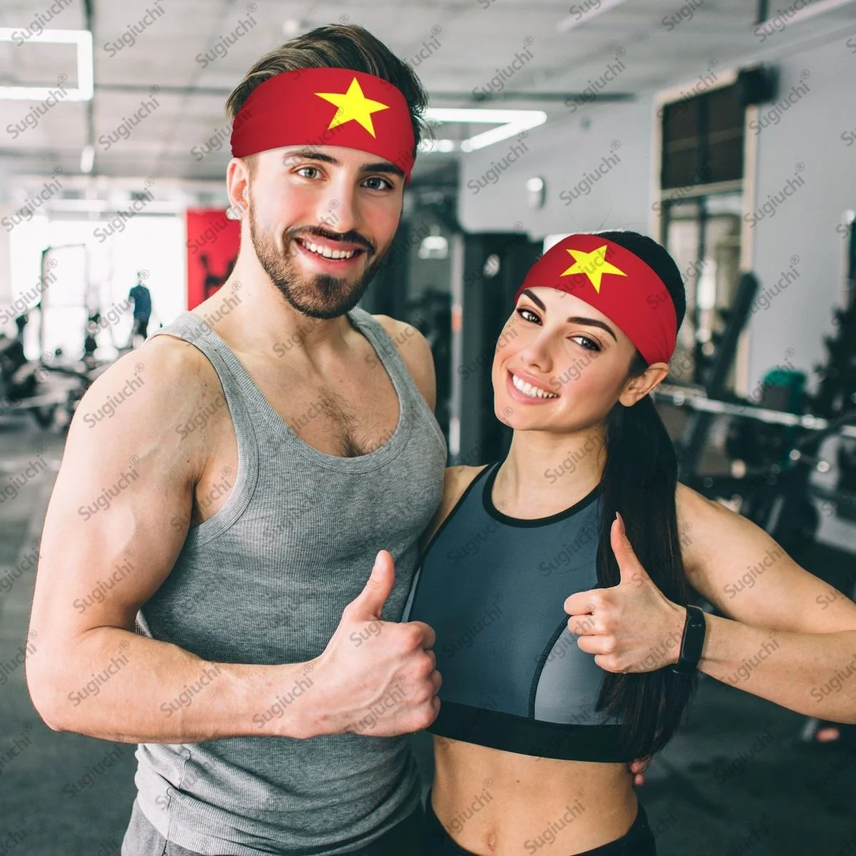 

2025 Vietnam Flag Sweatband Women Men Moisture Wicking Syriac Aram Gym Headband for Cycling Yoga