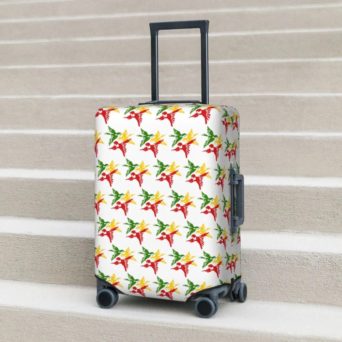 

Kawaii Three Little Birds Reggae (8) Suitcase Cover Protection Elastic Trip Luggage Protector Covers for 18-32 Inch