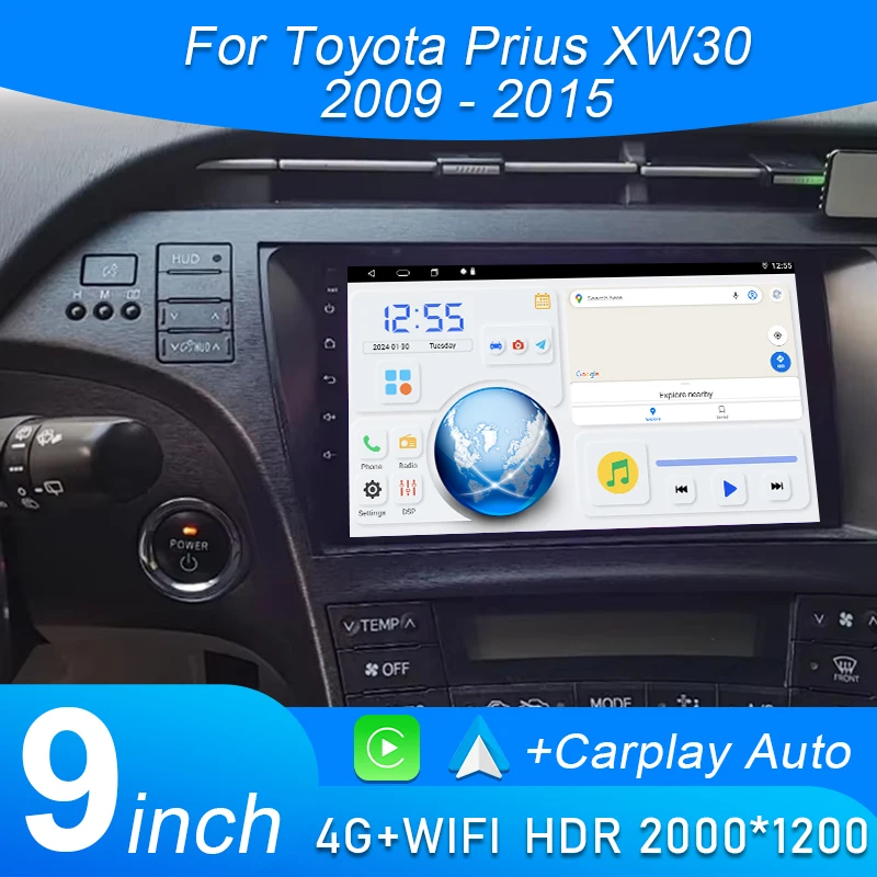 

Car Android For Toyota Prius XW30 2009 - 2015 Auto Radio GPS Navigation Carplay Wirerless Multimedia Video Player Touch Screen